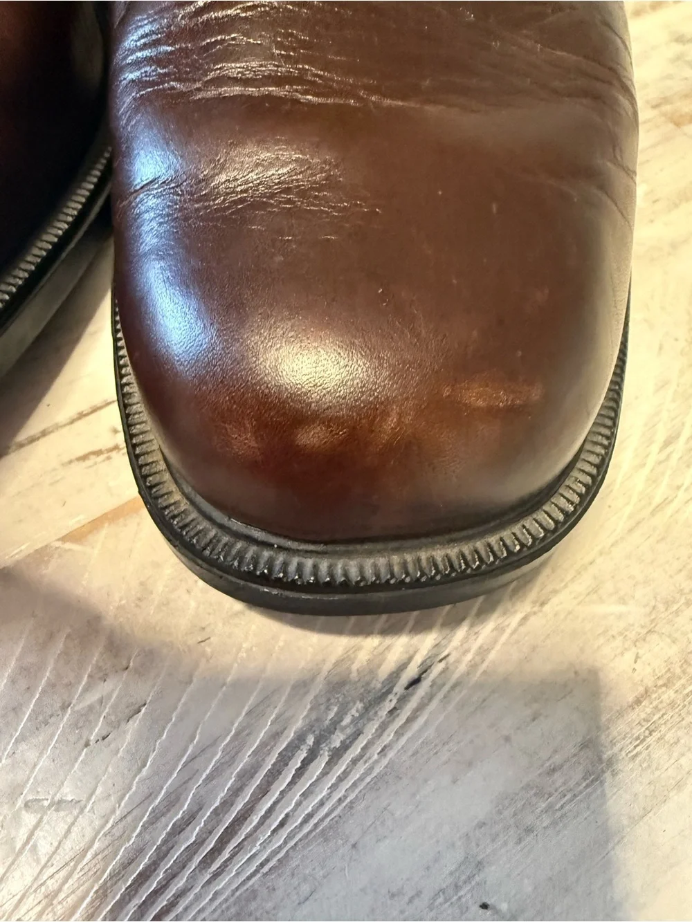 Rockport Men's Margin Dark Brown Leather Lace-Up Oxfords sz9.5W Dress Shoe